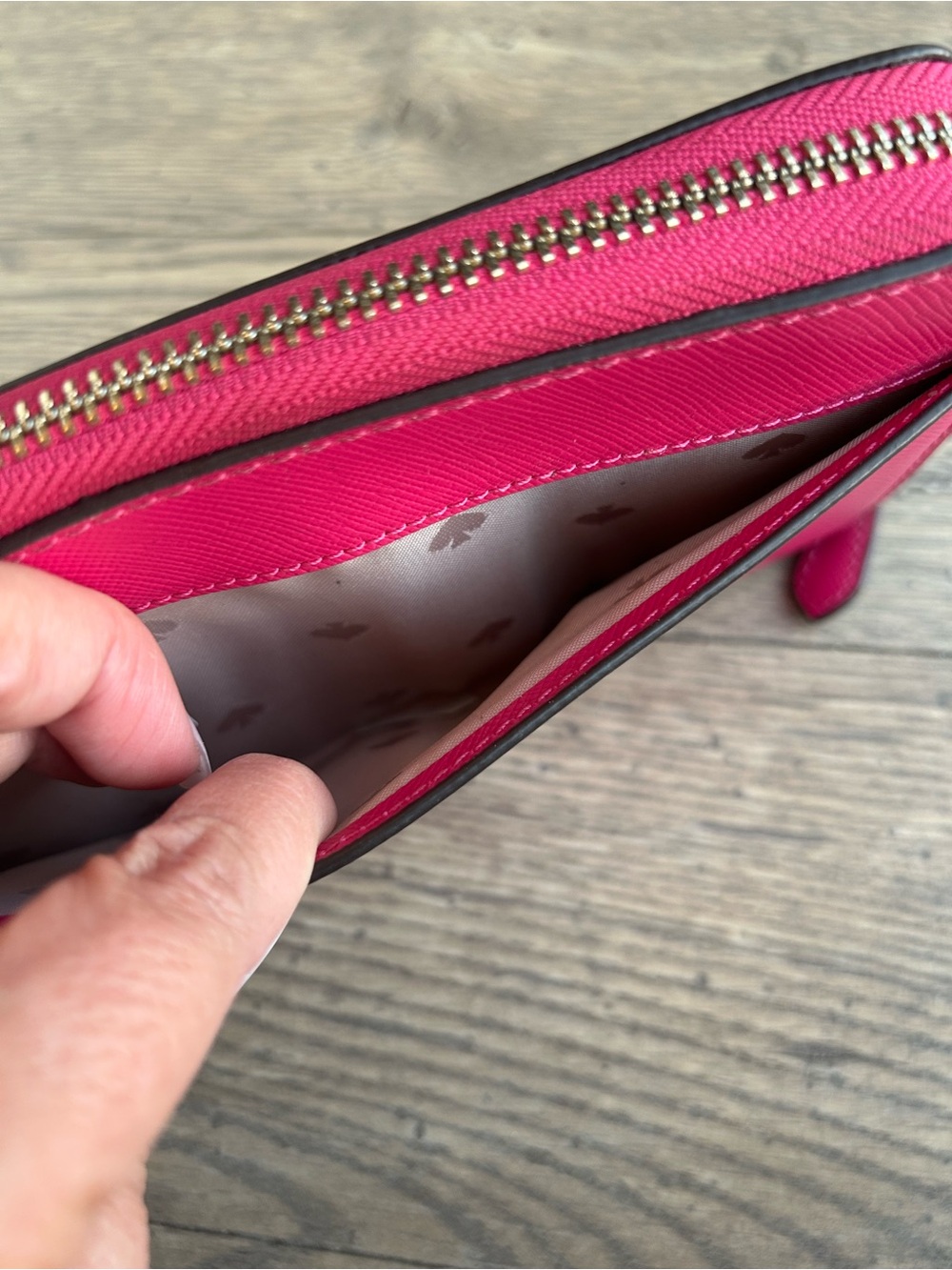 kate spade Fuschia Zip-Around Leather Wallet - Picture 4 of 8